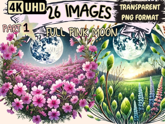 Full Pink Moon Clipart almanac clipart - Wonders Artist