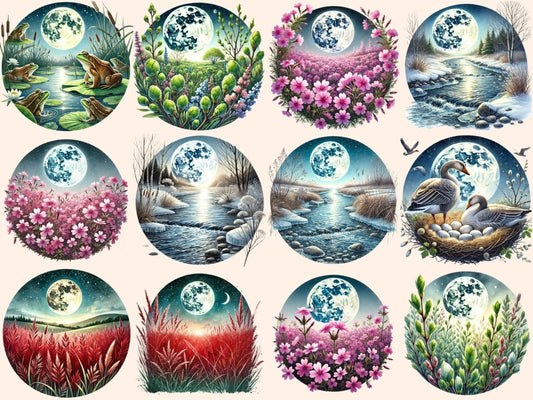 Full Pink Moon Clipart