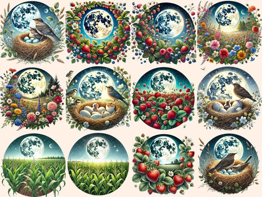 Voller Erdbeermond Clipart