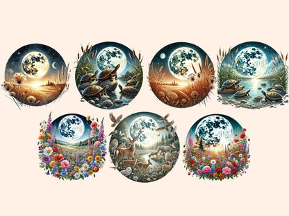 Full Strawberry Moon Clipart celestial clipart - Wonders Artist