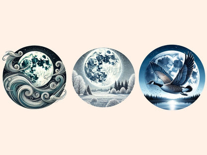 Full Wolf Moon Clipart celestial clipart - Wonders Artist