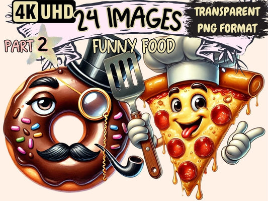 Funny Food (P2) Clipart Cartoon Food PNG - Wonders Artist