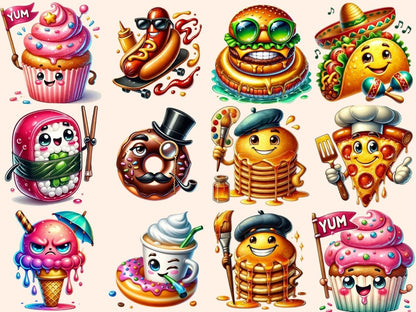 Funny Food (P2) Clipart Cartoon Food PNG - Wonders Artist