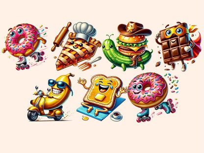 Funny Food (P3) Clipart Cartoon Food PNG - Wonders Artist