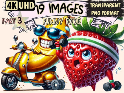Funny Food (P3) Clipart Cartoon Food PNG - Wonders Artist
