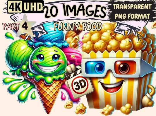 Funny Food (P4) Clipart Cartoon Food PNG - Wonders Artist