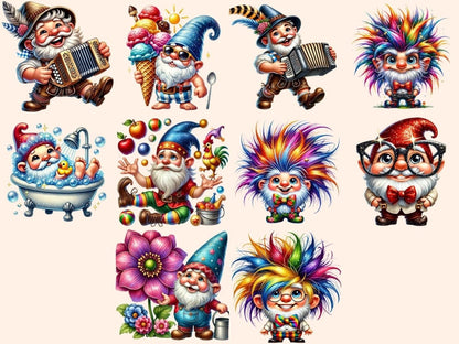 Funny Gnomes Clipart amusing design - Wonders Artist