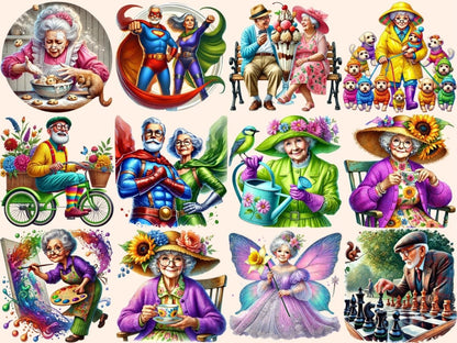 Funny Grandparents Clipart Cheerful Grandpa Art - Wonders Artist