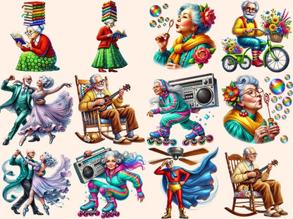 Funny Grandparents Clipart Cheerful Grandpa Art - Wonders Artist