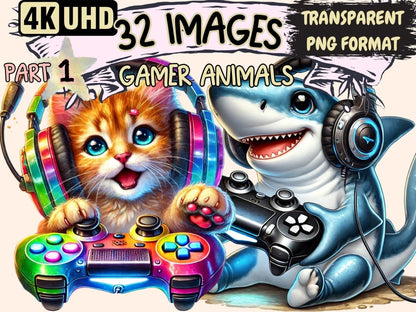 Gamer Animals Clipart Animal Console PNG - Wonders Artist