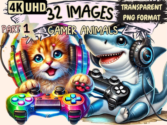 Gamer Animals Clipart Animal Console PNG - Wonders Artist
