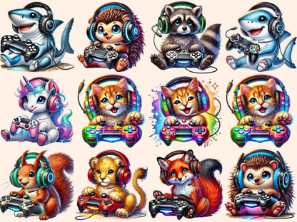 Gamer Animals Clipart Animal Console PNG - Wonders Artist