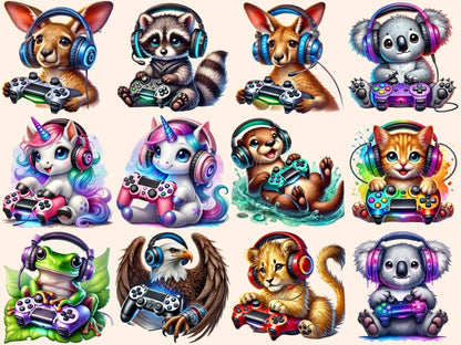 Gamer Animals Clipart Animal Console PNG - Wonders Artist