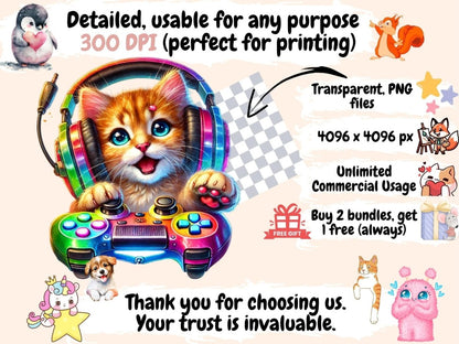 Gamer Animals Clipart Animal Console PNG - Wonders Artist