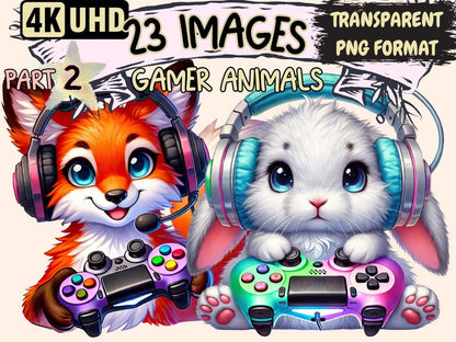 Gamer Animals (P2) Clipart Animal Console PNG - Wonders Artist