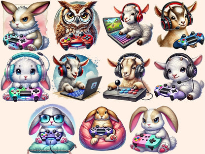 Gamer Animals (P2) Clipart Animal Console PNG - Wonders Artist