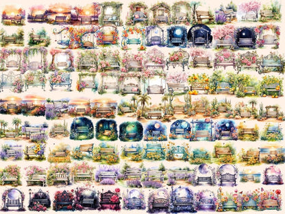 Garden Benches Watercolor Clipart bench clipart - Wonders Artist