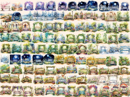 Garden Benches Watercolor Clipart bench clipart - Wonders Artist