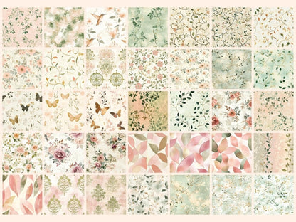 Garden Blooms Seamless Pattern Digital Papers blooming garden - Wonders Artist