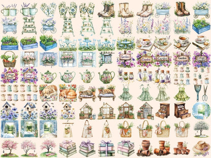 Garden Breeze Watercolor Clipart floral clipart floral png flower clipart - WondersArtist