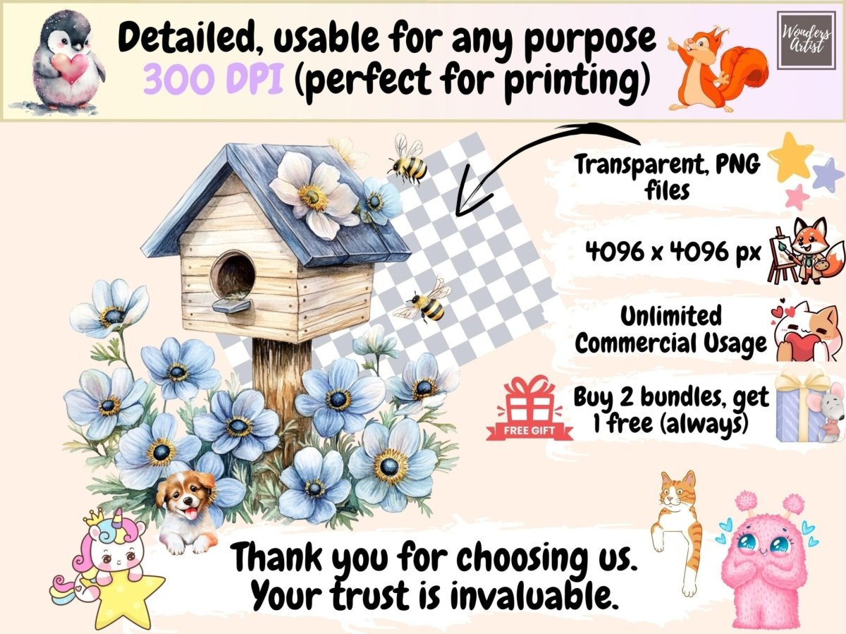 Garden Breeze Watercolor Clipart floral clipart floral png flower clipart - WondersArtist