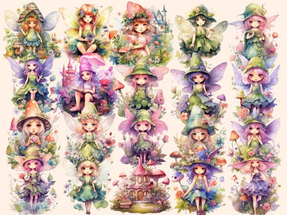 Garden Fairies Watercolor Clipart fairy clipart - Wonders Artist