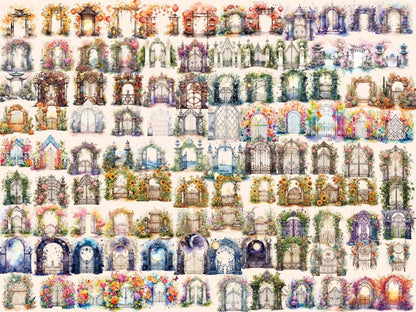 Garden Gates Watercolor Clipart fence clipart - Wonders Artist