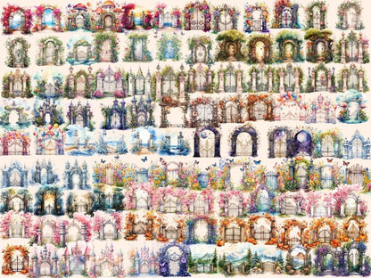 Garden Gates Watercolor Clipart fence clipart - Wonders Artist