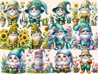 Garden Gnomes (P2) Clipart cute gardening - Wonders Artist