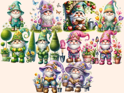 Garden Gnomes (P2) Clipart cute gardening - Wonders Artist