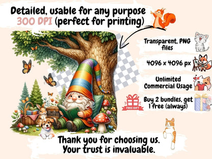 Garden Gnomes (P3) Clipart Cute gnome art - Wonders Artist