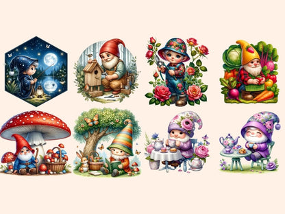 Garden Gnomes (P3) Clipart Cute gnome art - Wonders Artist