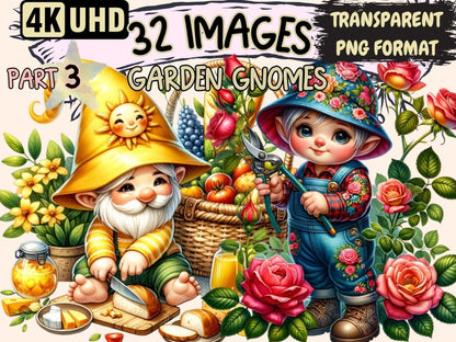 Garden Gnomes (P3) Clipart Cute gnome art - Wonders Artist