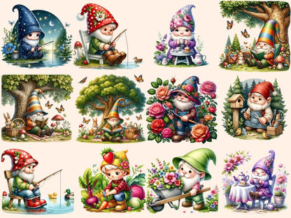 Garden Gnomes (P3) Clipart Cute gnome art - Wonders Artist