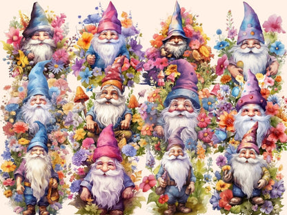 Garden Gnomes Watercolor Clipart fairytale clipart - Wonders Artist