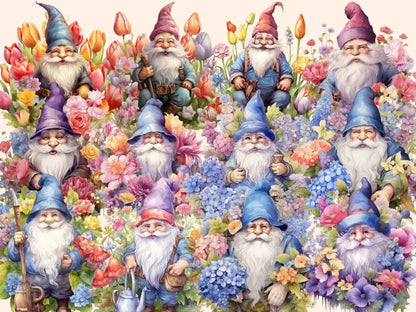 Garden Gnomes Watercolor Clipart fairytale clipart - Wonders Artist