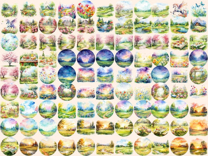 Garden Lawns Watercolor Clipart garden clipart - Wonders Artist