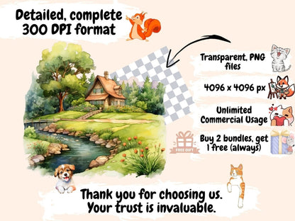 Garden Lawns Watercolor Clipart garden clipart - Wonders Artist