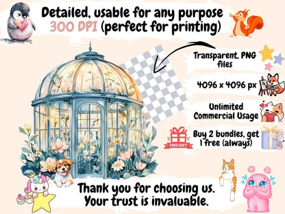 Garden Whispers Watercolor Clipart blooming florals - Wonders Artist