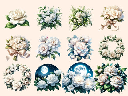 Gardenia Clipart Cute flower art - Wonders Artist