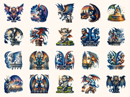 Gargoyles Clipart All Bundles Clipart Line Art - WondersArtist