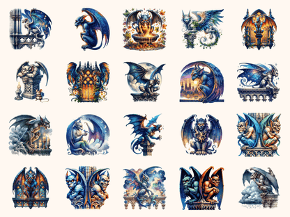 Gargoyles Clipart All Bundles Clipart Line Art - WondersArtist