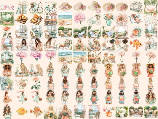 Gentle Summer Watercolor Clipart