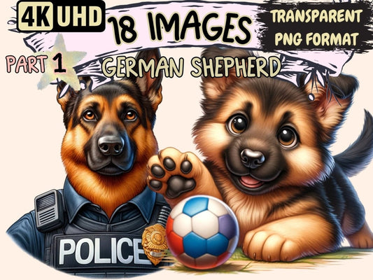 German Shepherd Clipart Cute dog art - Wonders Artist