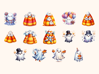 Ghost Party Clipart All Bundles Clipart Line Art - WondersArtist