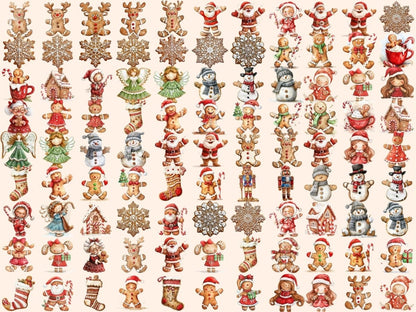 Gingerbread Christmas Watercolor Clipart Christmas Baking - Wonders Artist