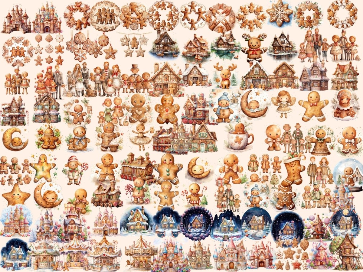 Gingerbread Cookies Watercolor Clipart christmas clipart - Wonders Artist