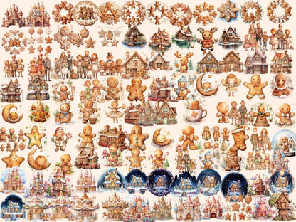 Gingerbread Cookies Watercolor Clipart christmas clipart - Wonders Artist