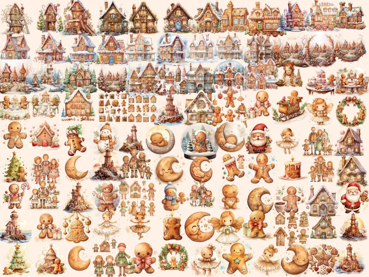 Gingerbread Cookies Watercolor Clipart christmas clipart - Wonders Artist