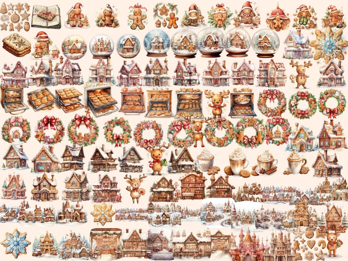 Gingerbread Cookies Watercolor Clipart christmas clipart - Wonders Artist